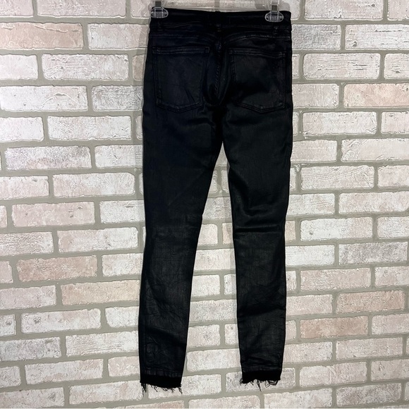 DL1961 Margaux Midrise Instascuplt Ankle Coated Skinny Jeans in Habasu Black 24 - Picture 9 of 12